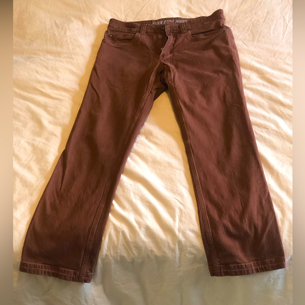 Duluth Trading Flex Fire Hose 5 Pocket Pant - Rust Brown